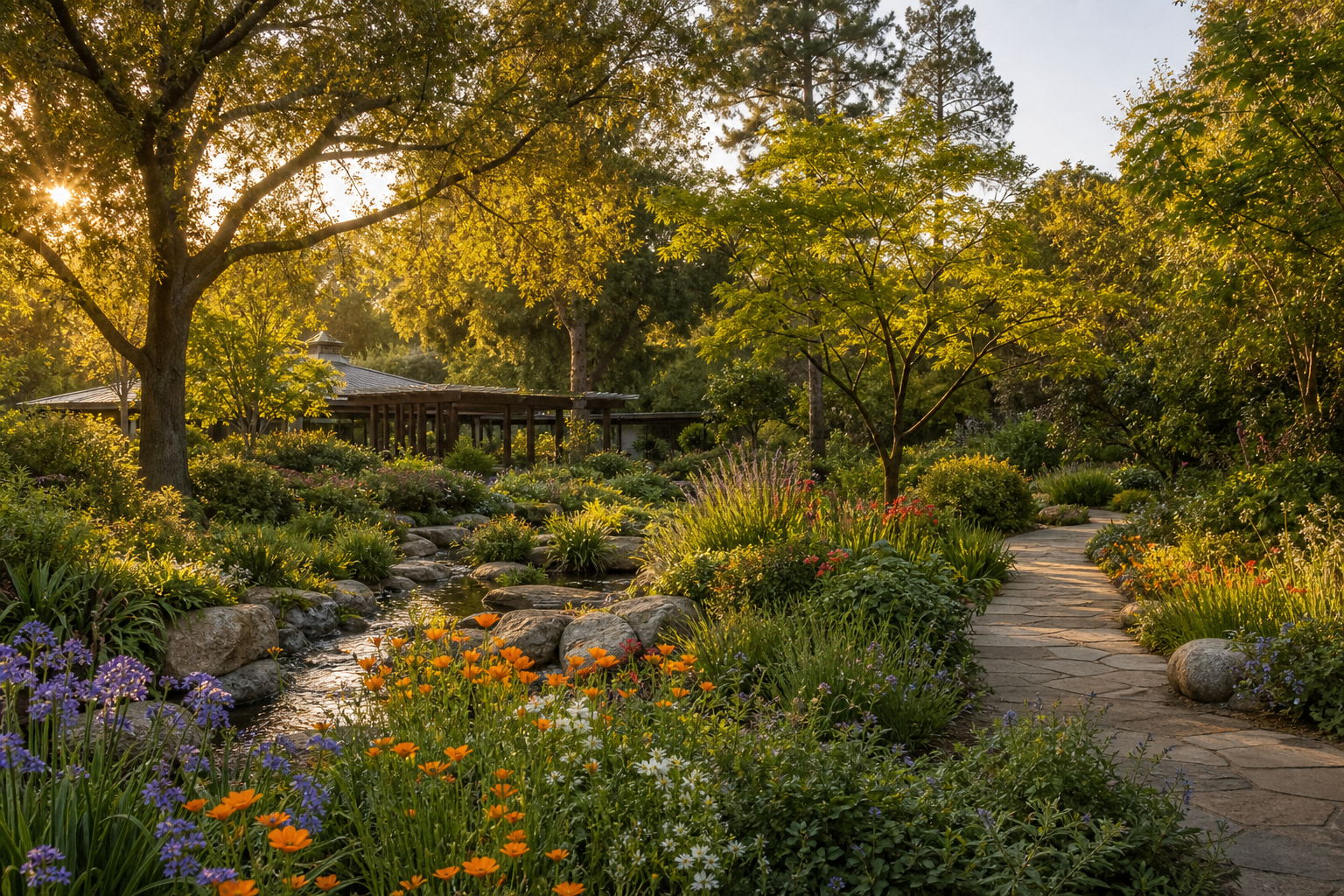 Editorial illustration representing Descanso Gardens