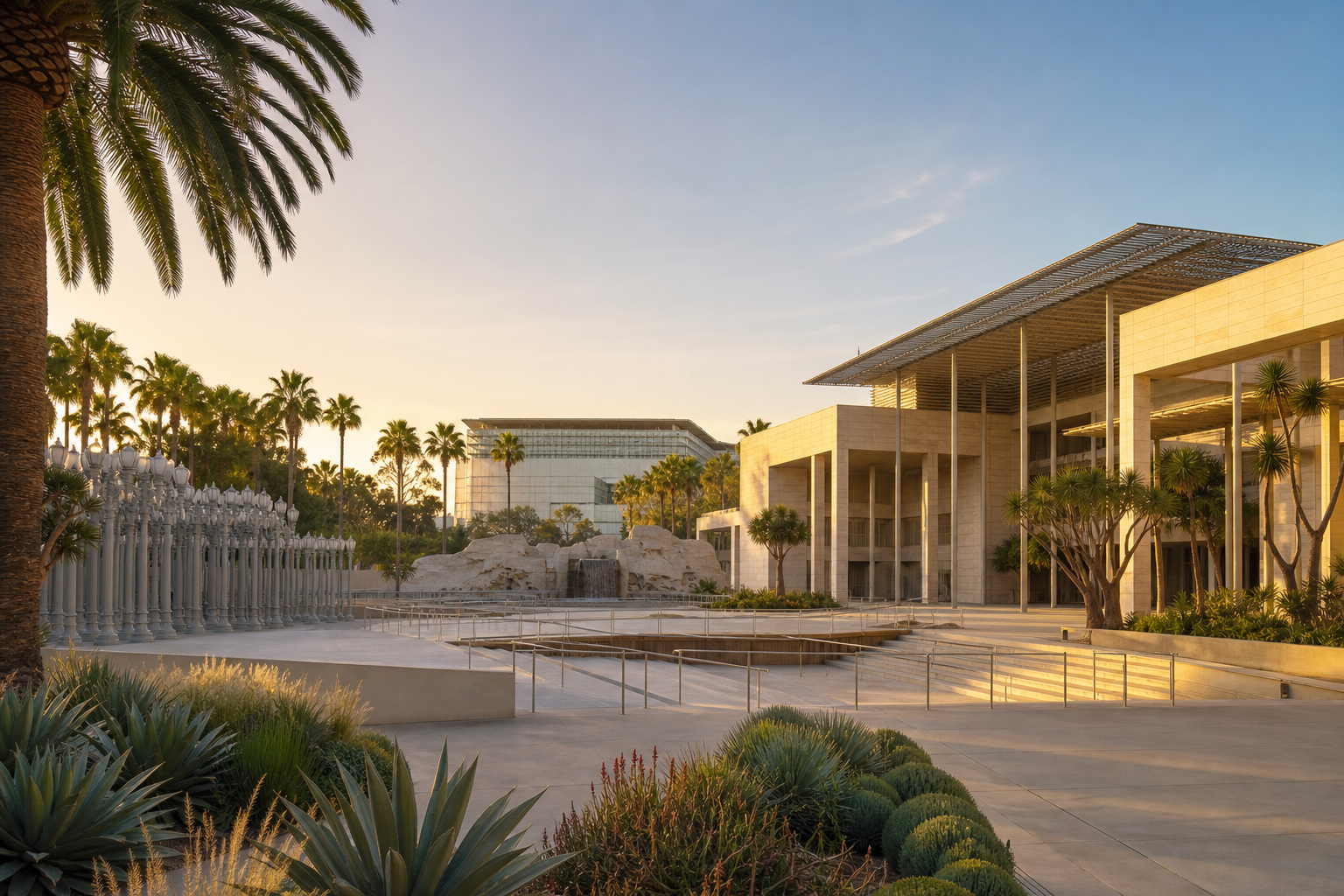 Editorial illustration representing the Los Angeles County Museum of Art