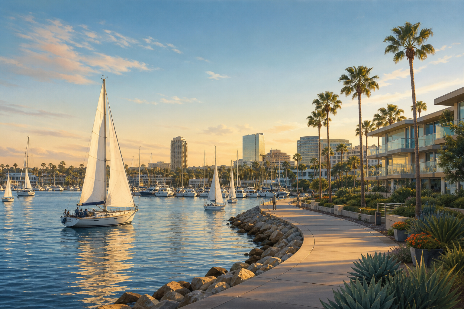 Editorial illustration of Marina del Rey