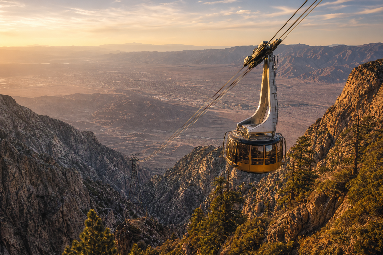 Editorial illustration of the Palm Springs Aerial Tramway