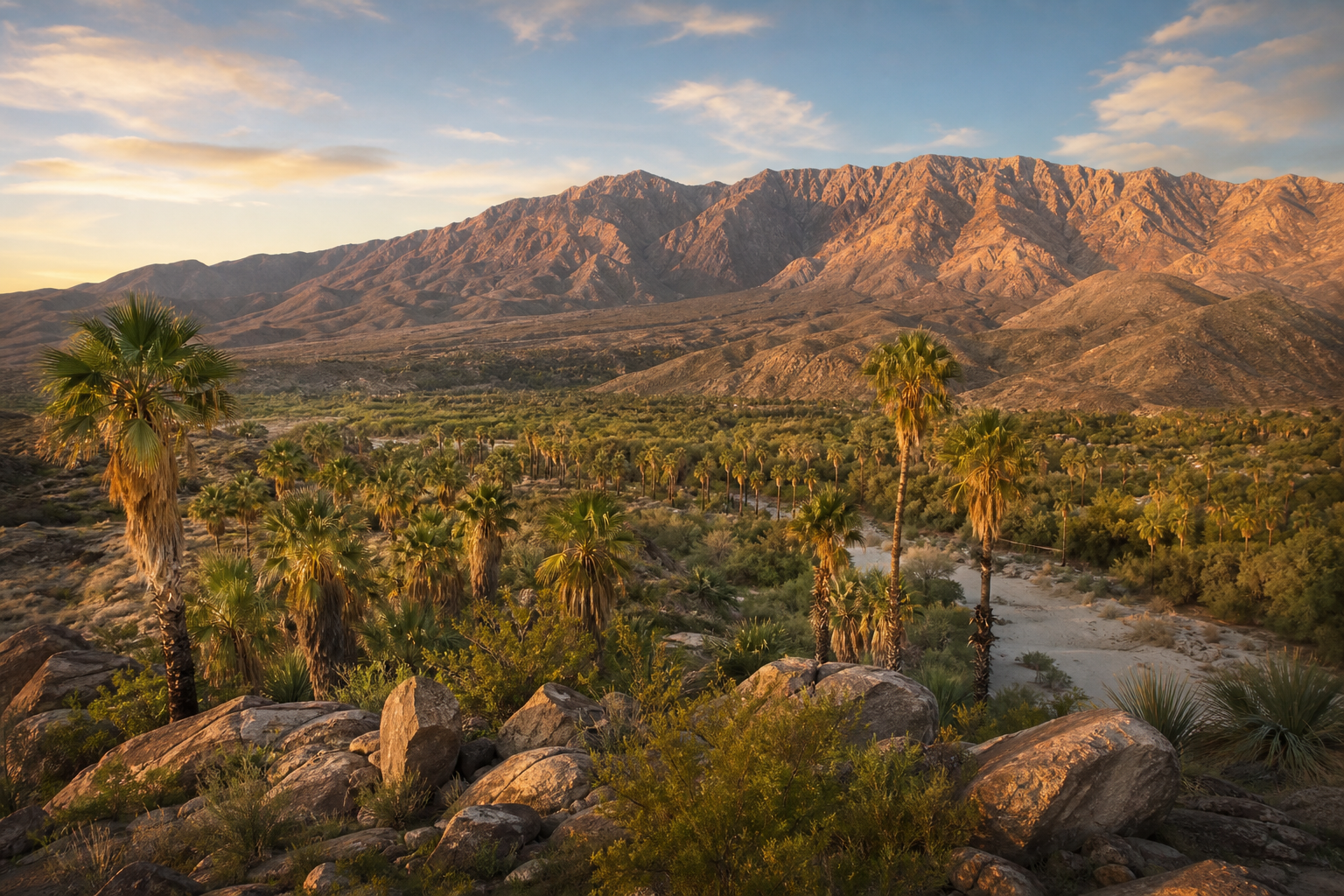 Editorial illustration of the Santa Rosa and San Jacinto Mountains