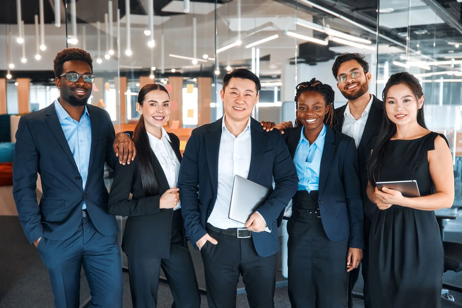 Business team working together in an office