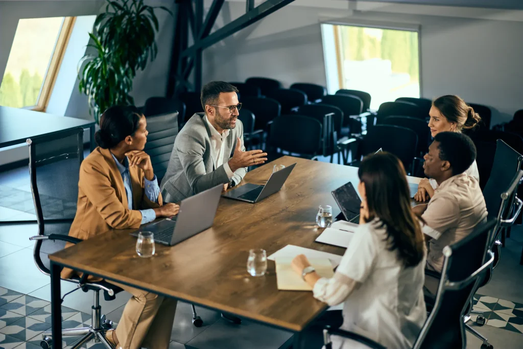 Business team meeting at a conference table