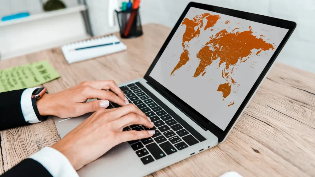 Out-of-state business owner reviewing California registered agent requirements on a laptop